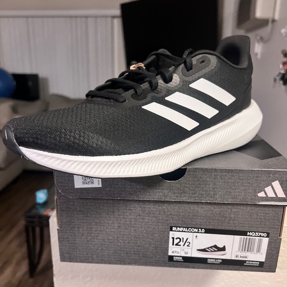 Adidas RunFalcon 3.0 Men’s Running Shoes HQ3790 Black White NEW IN BOX - 12
